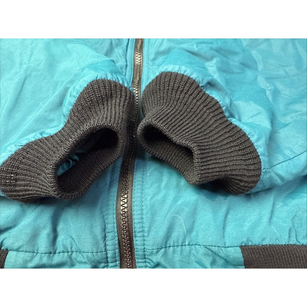 Vintage 90s LL BEAN Warm-Up Jacket Teal Maroon Liner Fleece Mens LARGE Retro 2j - Picture 5 of 10